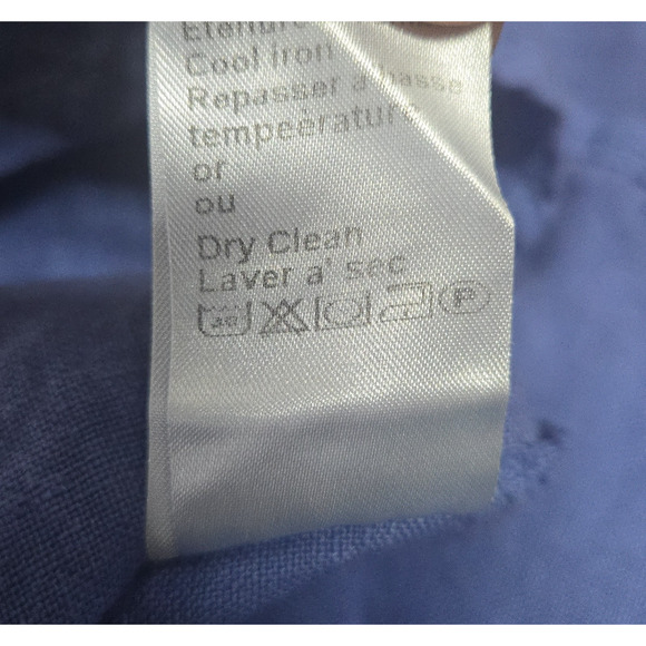 Terzo Millennio Women's 100% Linen Top Short Sleeve Blue Size Large - Picture 6 of 6